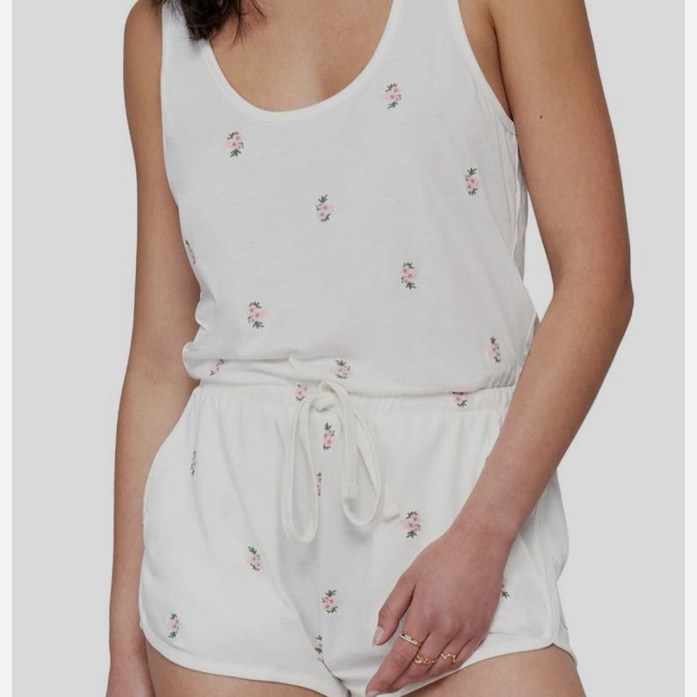 Spiritual Gangster Floral Print White Romper